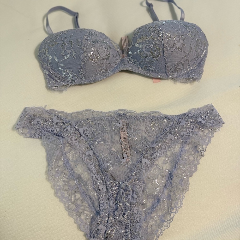 Lace Intimates Set in Lavender